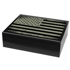Quality Importers Military Line Flag 15-20 Cigar Traveler Humidor