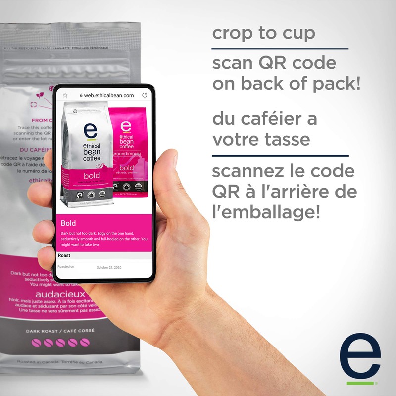 Ethical Bean Coffee Fair Trade Organic Coffee, Bold Dark Roast,