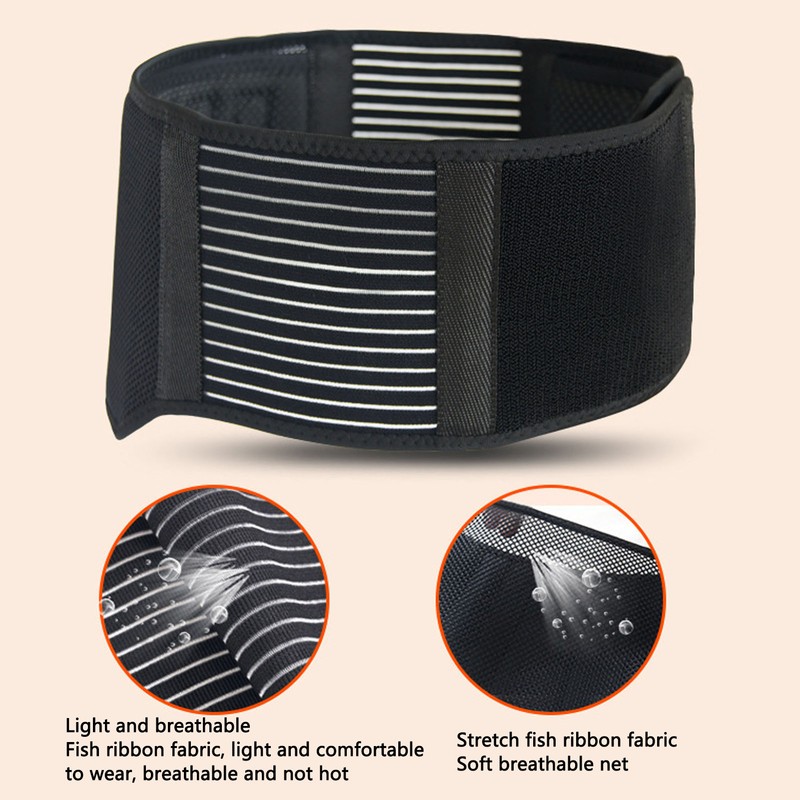 Self Heating Back Brace Magnetic Therapy Breathable Lumbar Support Compression
