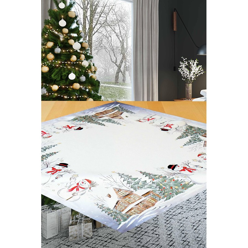 Kamaca snowmen series high-quality print motif Christmas tablecloth, winter Christmas