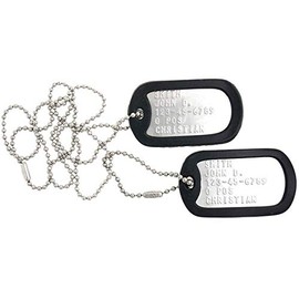 Custom Embossed Genuine U.S. Military Spec Shiny Army Navy Marines Air Force Dog Tags