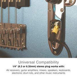 MEE audio 1/4 inch Stereo Audio Adapter, 3.5mm (1/8") Female to 6.3mm (1/4") Male Converter, Gold Plated, TRS and TRRS Compatible for Headphones, headsets, Bluetooth adapters, AUX Cables (2 Pack)