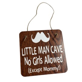 Little Man Cave No Girls Allowed ™ - Mustache - Nursery - Boys Room Decor - Door Sign