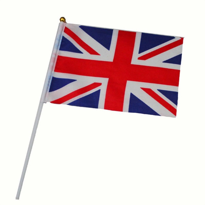 100Pcs Union Jack Mini Flags Hand Held Stick Flags Small
