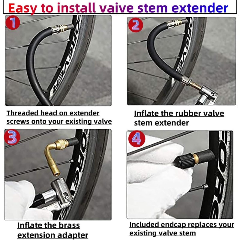 Two Flexible Stem Extenders 160mm and Two 90 Degree Brass