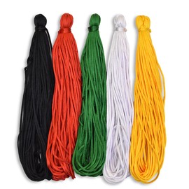 Embroiderymaterial Rattail Satin Cord/Malai Dori Combo for Craft, Embroidery and Jewellery Making (Pack of 5 Color, 20 Mtr of Each Color, Multicolor)