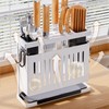 Kitchen Knives Chopstick Rack with Draining Tray Wall Mounted Multifunctional