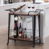 FERFALDER Rolling Bar Cart with Cabinet and Wheels for The