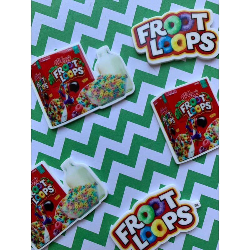 8pc. Froot Loops, Planar Resin Flatback, Cabochon, Bow Center, Flatback,