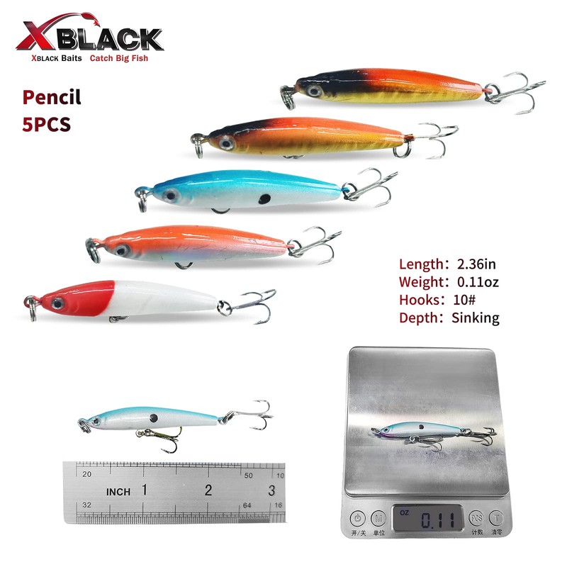 XBLACK Hard Fishing Lures Set Minnow Popper Jointed VIB Shrimp