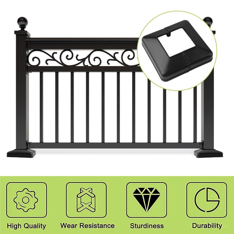 UFURMATE Post Base Cover, 4 Pieces 60x60mm Plastic Post Base