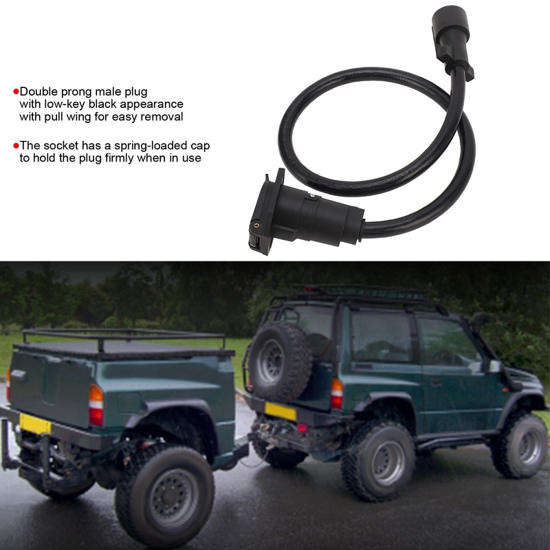 Trailer Extension Cord 7 Way 3ft Double Prong Male Plug