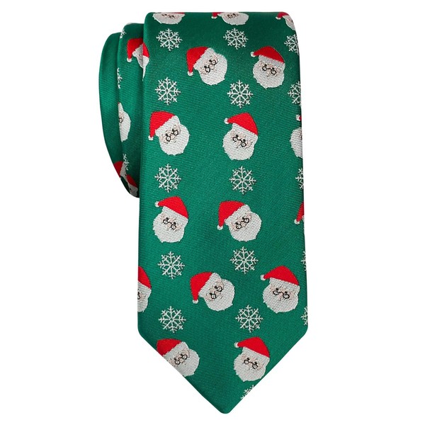 Retreez Christmas Santa Claus with Snowflakes Pattern Woven Microfiber 2.4"