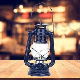 Kerosene Lamp Vintage Camping Lantern Lights Portable Hanging Camping Kerosene Oil Lantern for Outdoor Hiking Picnic Home Decoration(Blue)
