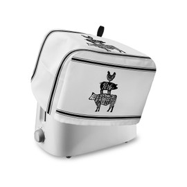 Toaster Dust Cover with Pockets, Farmhouse Cow Pig Chicken Black White Pattern Soft Washable 2 Slice Toaster Cover, Dust-proof Cover for Small Appliance Cover and Fingerprint Protection