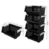 Jekiyo 4 Packs Large Stackable Storage Bins, Plastic Stacking Basket,