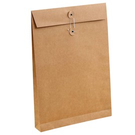 OHPHCALL 6pcs Kraft Paper File Holder Bag Storage Bag Document Wallet Organizer for Papers Office