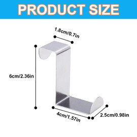 Door Hooks, Pack of 8 Premium Door Hooks, Door Hooks for Hanging, Universal Use, Door Hook Rail for Hanging, Solid Clothes Hooks, Door for Hanging, with High Load Capacity, Silver