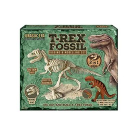 KandyToys Jurassic Era Dinosaur Fossil Digging Kit | 2-in-1 T Rex Excavation Set with Modelling Dough Clay for Kids | Dinosaur Gift