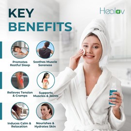 Healov Magnesium Spray C Topical Magnesium Oil Extra Strength C Pure Soothing Relief & Relaxation for Better Sleep, Muscle Health, Leg & Joint Care C Natural Magnesium Body Spray for Feet, Non-Greasy
