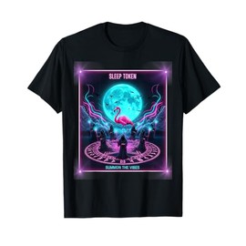 Flamingo Ritual Sleep Token Aesthetic Moon Vibes Mystical T-Shirt