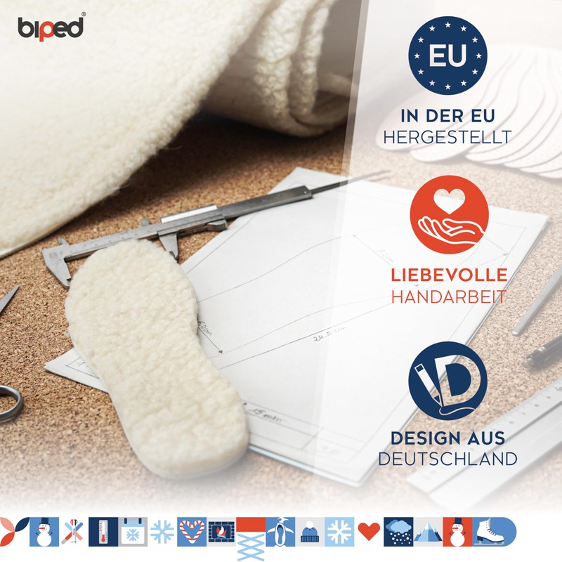 biped z1015 Extra Thick Lambswool Insoles – Set of 2