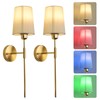 QSDCVIS Gold Wall Sconce 2 Pack, USB Rechargeable Battery Operated