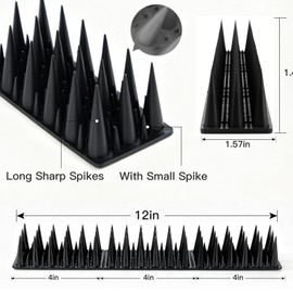 Bird Spikes,20 Pack Pigeon Obstacle for Small Birds Raccoon Cats Defender for Outside to Discourage,Bird Spikes for Fence Patio & Outdoor Areas(Black)