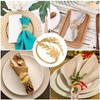 Gosknor 12pcs Gold Wheat Napkin Rings, Leaf Shaped Metal Cloth