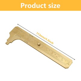 Pocket Caliper, 100mm Double Scale Sliding Gauge Brass Vernier Caliper Tool Handy Pocket Ruler - MM Measuring Tool Metal Caliper Measuring Tool Mini Caliper for Measuring Bead Wire Jewelry Rings 1PCS