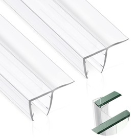 2 Pack Glass Door Side Seal Strip 3/8" X 78" F-Type Sliding Shower Door Side Sweep Suitable for 10mm Glass-Stop Shower Leaks Frameless Shower Door Seal Strip