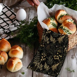 Koesus Vintage Dark Green Floral Kitchen Towels, Dark Cottagecore Fern Botanical Decorative Hand Towels for Bathroom, Dark Olive Green Plant Floral Dish Tea Towels for Kitchen, 16x24 Inch