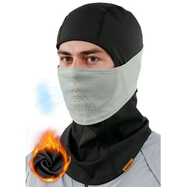 Sukeen Winter Balaclava Face Mask Breathable Ski Mask for Men Women Warmer Bandana Face Cover Cold Neck Gaiters for Outdoor Grey