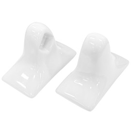 showingo 2 Pack Porcelain Towel Bar Rod Rack Post Holder Bracket Tile Set Ceramic Bathroom Towel Holder Porcelain Bathroom Accessories (White)
