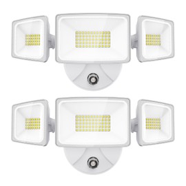 Onforu 60W LED Dusk to Dawn Outdoor Lighting, 2 Packs 6000LM Exterior Flood Lights, IP65 Waterproof Outdoor 3 Adjustable Heads Photocell Lights Fixture, 6500K Daylight White Floodlights