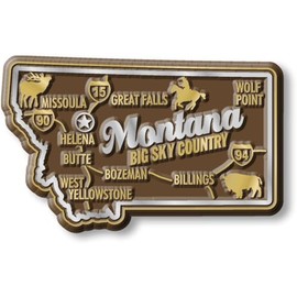 Montana Premium State Magnet by Classic Magnets, 2.8" x 1.7", Collectible Souvenirs Made in The USA