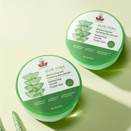 NATUREGURU Aloe Vera Face Gel Organic Moisturizing Cream, Soothing and Hydrating, Sunburn and Scar Repair, Care for Face Body Hair NON GREASSY 300ML