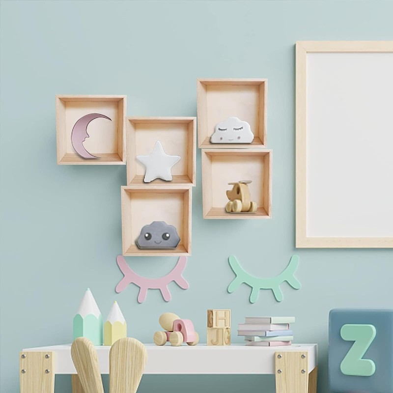 Anktily 4 Pieces Unfinished Wooden Boxes for Crafts, Small Square