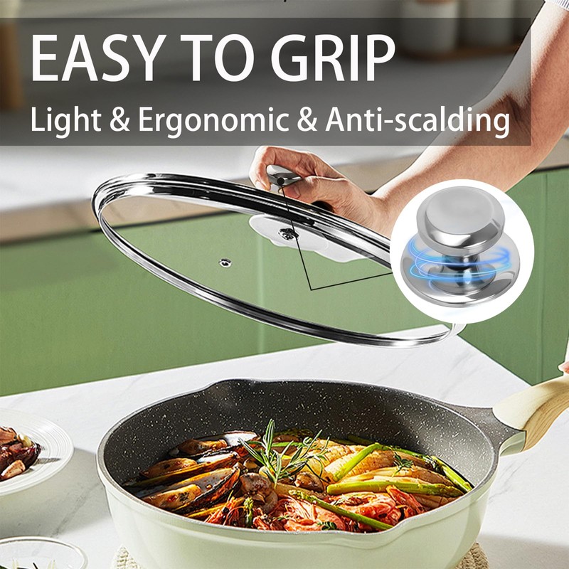 12 inch Tempered Glass Lid for Pots, Frying Pans and
