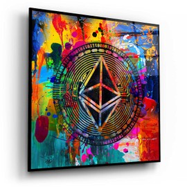 Epic Art 'Eth Ethereum Crypto In Color Portfolio, Acrylic Glass Wall Art, 12"x12"