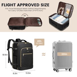 LOVEVOOK Large Travel Backpack for Women,Carry on Backpack Flight Approved with Shoe Bag,Personal Item Backpack Travel Bag with 2 Storage Containers,TSA Fit 17inch Laptop Luggage with USB Port