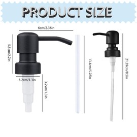 4Pcs Soap Dispenser Pump Head Replacement Spare, Stainless Steel Liquid Pump Head Soap Pump Replacement Spare Screw On Pump Head Black Bottle Pump Head for Liquid Lotion Jars Bottles Kitchen Bathroom