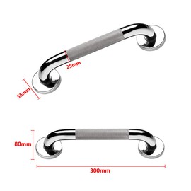 Bathroom Grab Bar HONPHIER® Anti-Slip Grab Rails SUS 304 Stainless Steel Towel Rails Safety Shower Handrails Support Rail, Toilet Grab Handle (12inch/300mm)