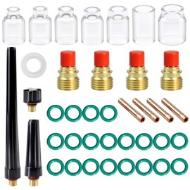 TIANLYLIN 39pcs TIG Gas Lens Collet Body & 4# - 12# Glass Cup Kit DB SR WP 9 20 25 TIG Welding Torch