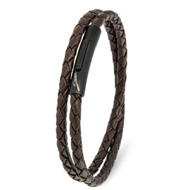 Simaru Premium Leather Bracelet Made in Germany for Men and Women, Unisex Genuine Leather Wrap Bracelet with Stainless Steel Hook Clasp, Genuine Leather Bracelet, Leather, 0