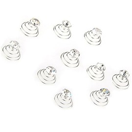 Healvian 10pcs Metal Spiral Hairpins Rhinestone Hair Pins Bridal Hair Jewels Girls Wedding Accessories