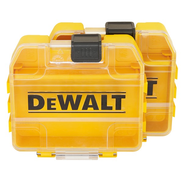 DeWALT Bulk Tough Case (Small), 2 Piece Organizer, Tool Box, Storage Case, Tool Box, Transparent Lid, Removable Tray, Stacking Storage, Screws, Bits, Small Items