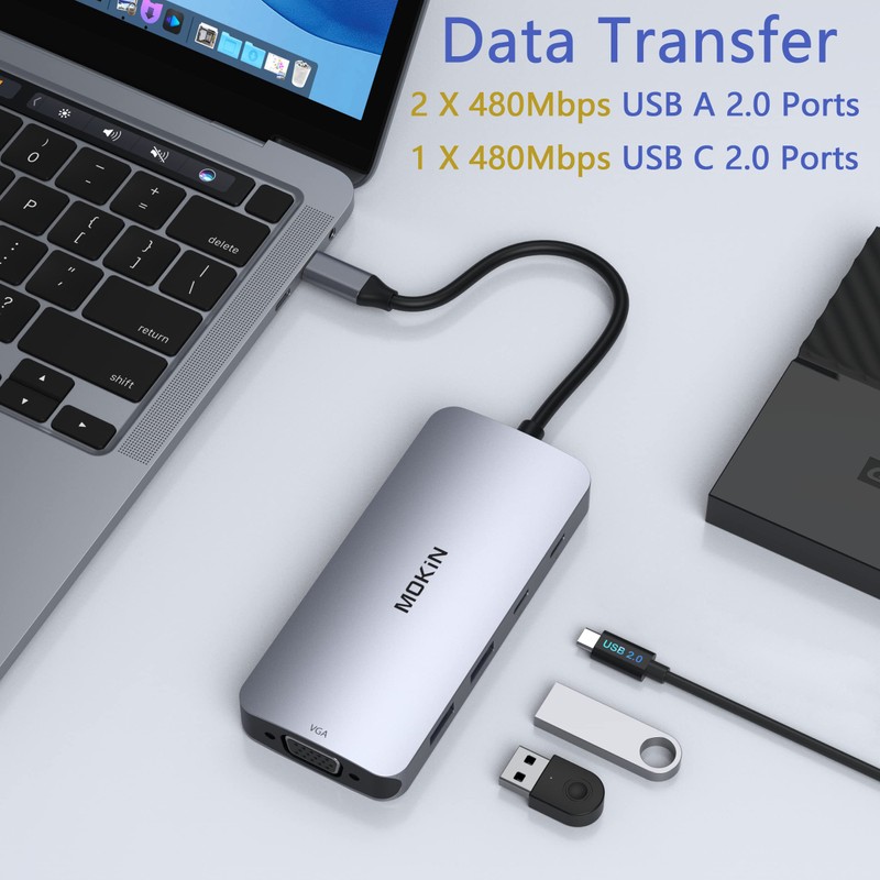USB C Docking Station Dual Monitor, MOKiN Laptop Docking Station