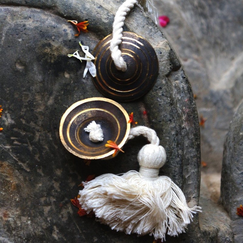 Hand Made Kansa Manjeera Mini Pure Kansa Bell Metal Clapper
