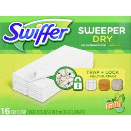 Swiffer Sweeper Dry Sweeping Pad Multi Surface Refills for Dusters Floor Mop, Gain, 16 Count (Packaging May Vary)